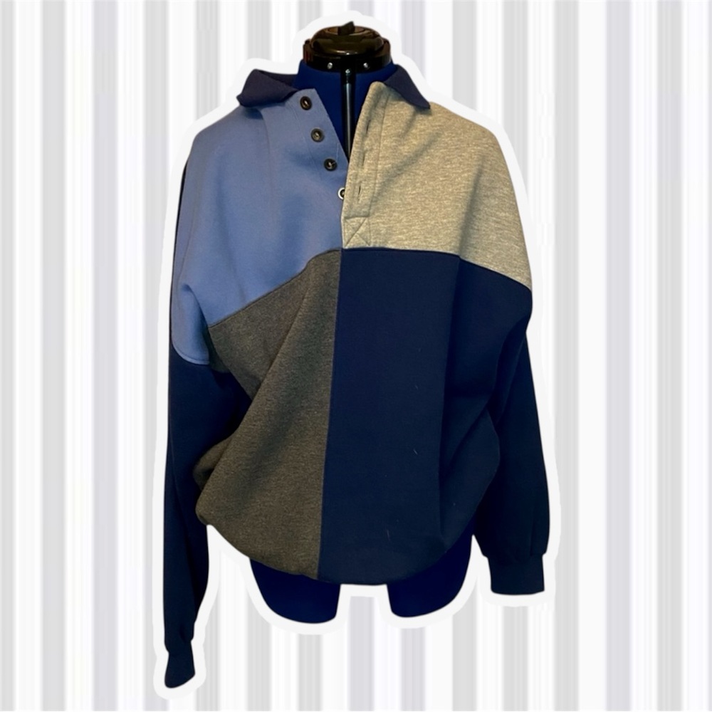 Colorblock Pullover Patchwork Sweatshirt XL